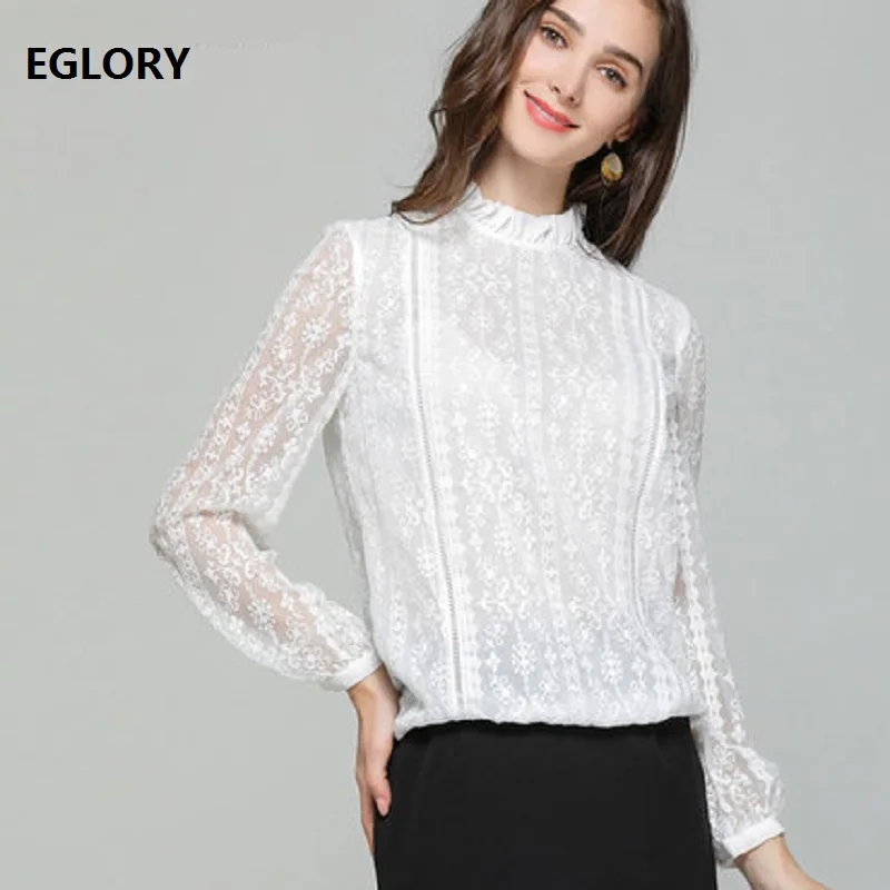 100%Silk Blouse Shirts 2019 Autumn Fashion White Blouses Women Ruffled Collar Allover Exquisite Embroidery Long Sleeve Shirt Lux
100%Silk Blouse Shirts 2019 Autumn Fashion White Blouses Women Ruffled Collar Allover Exquisite Embroidery Long Sleeve Shirt Lux