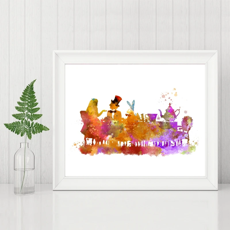 Alice Tea Party Canvas Poster Home Decor