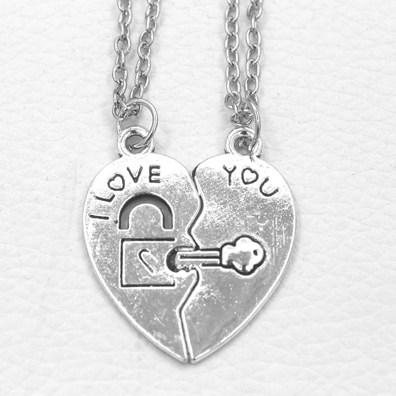New Fashion Style 2pcs/set Cordate Jewelry Best Friends Forever Necklace Key Heart shaped Lock Pendants Couple Necklace
New Fashion Style 2pcs/set Cordate Jewelry Best Friends Forever Necklace Key Heart shaped Lock Pendants Couple Necklace