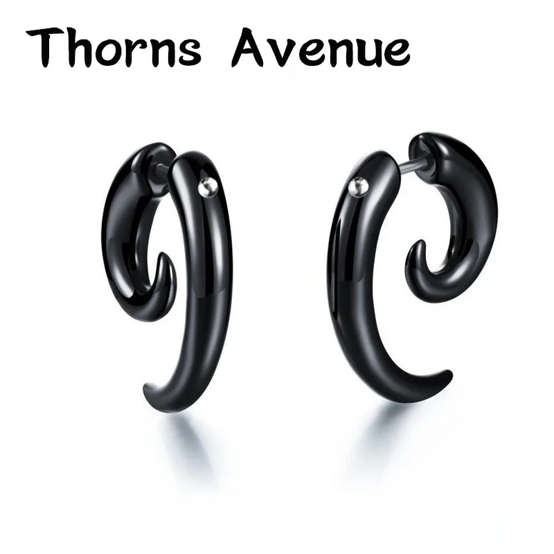 Thorns Avenue Fashion 1 Pair/Lot Black Color Bull Horn Snails Shape Stainless Steel Stud Earring Punk For Men Women Jewelry
Thorns Avenue Fashion 1 Pair/Lot Black Color Bull Horn Snails Shape Stainless Steel Stud Earring Punk For Men Women Jewelry