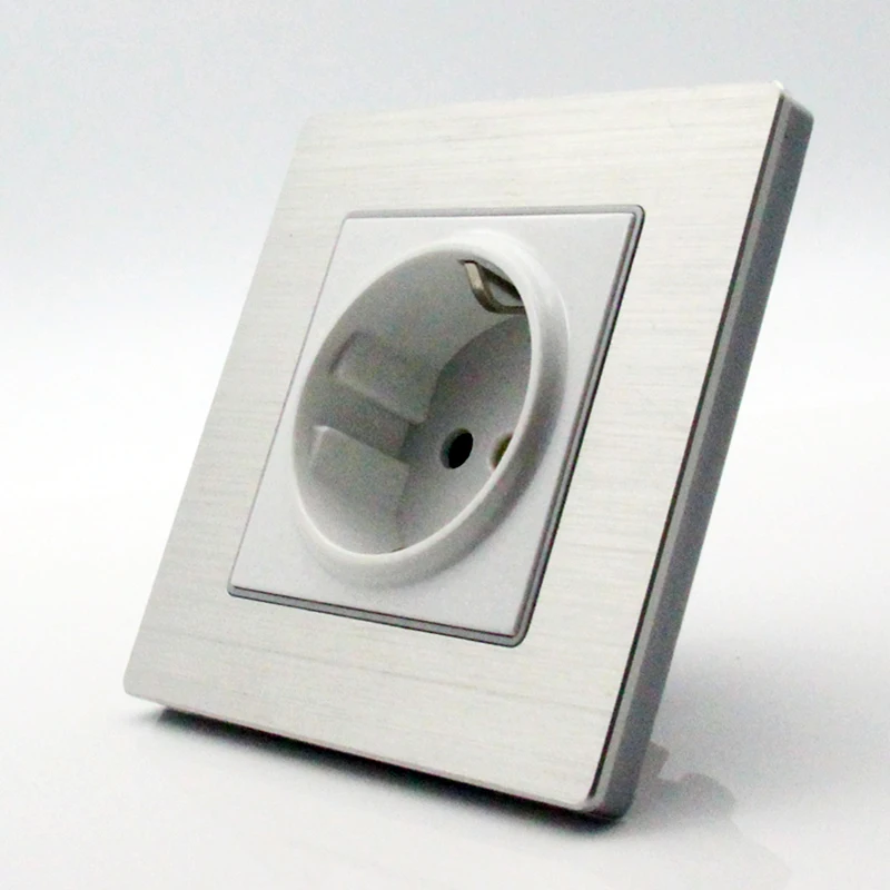 Mobu Manufacturer EU standard socket ,silver aluminum panel germany power socket,16A wall power socket,220V,
Mobu Manufacturer EU standard socket ,silver aluminum panel germany power socket,16A wall power socket,220V,