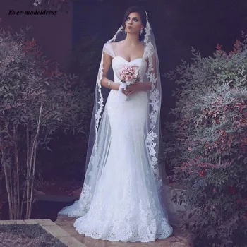 2019 Arabic Lace Wedding Dresses Sheer Straps Appliques Mermaid Lace Up Back Sweep Train Robe de Soiree Bridal Gowns Customized
2019 Arabic Lace Wedding Dresses Sheer Straps Appliques Mermaid Lace Up Back Sweep Train Robe de Soiree Bridal Gowns Customized