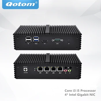 QOTOM with Core i3 i5 i7 processor 4 Gigabit NICs support AES-NI Serial