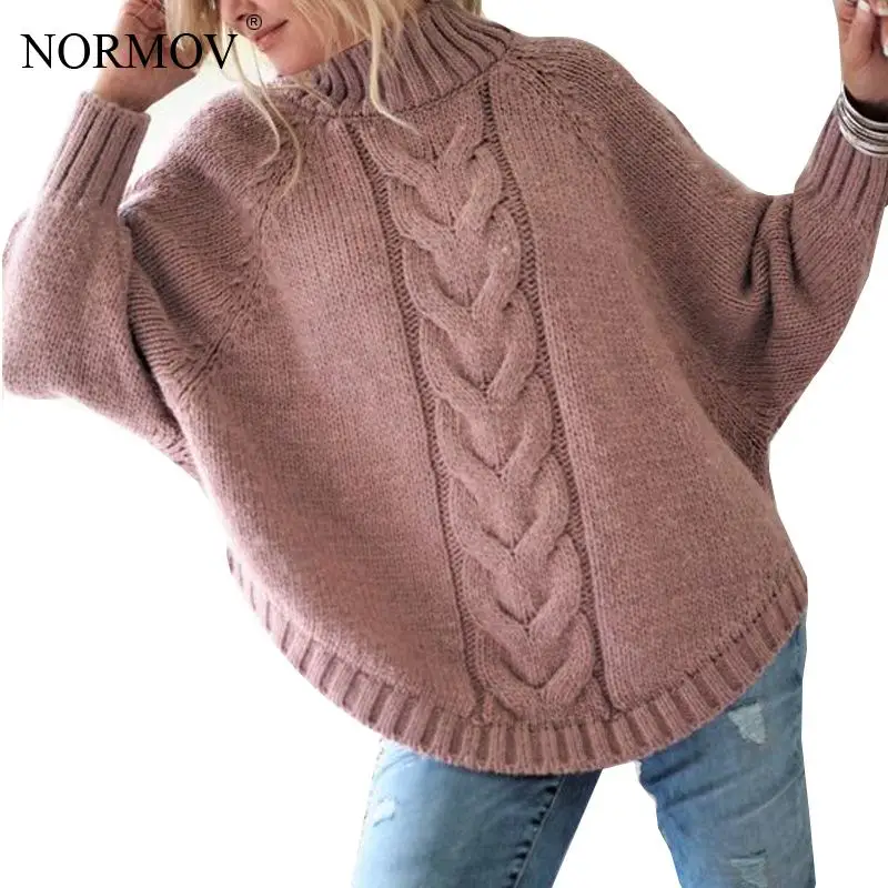 NORMOV Autumn Winter Loose Women Sweaters Female Bat Sleeve Rough Woolen Warm Ladies Turtleneck Thickening Tops
NORMOV Autumn Winter Loose Women Sweaters Female Bat Sleeve Rough Woolen Warm Ladies Turtleneck Thickening Tops