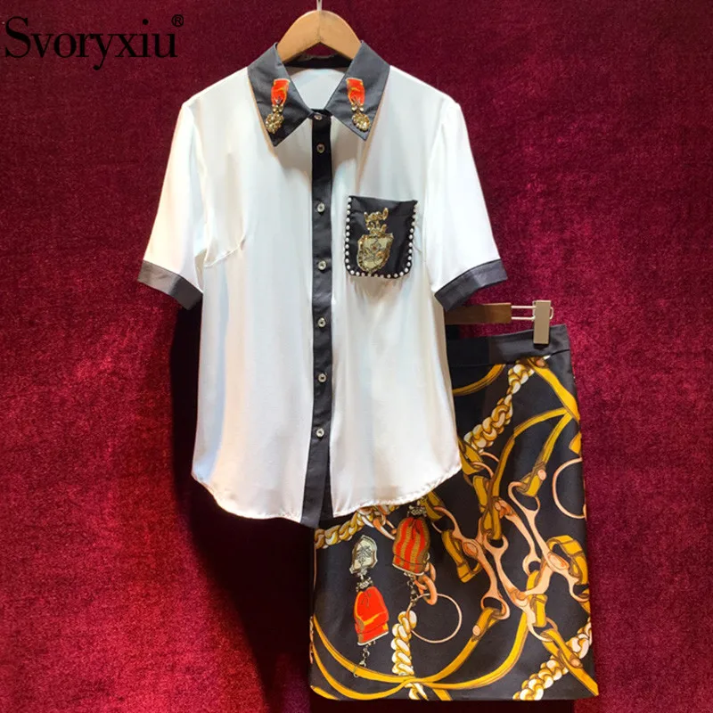 Svoryxiu Runway Designer Vintage Chain Printed Skirt Suit Women's Fashion Office Lady Two Piece Set Female Autumn
Svoryxiu Runway Designer Vintage Chain Printed Skirt Suit Women's Fashion Office Lady Two Piece Set Female Autumn