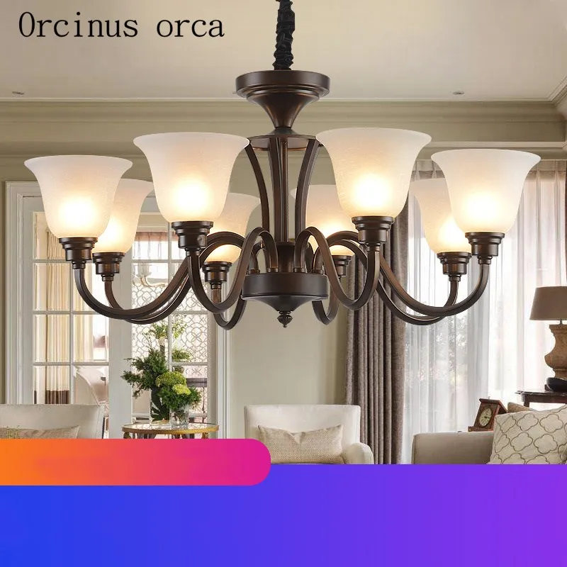 American retro garden iron chandelier living room restaurant Nordic modern minimalist glass pendant lamp free shipping
American retro garden iron chandelier living room restaurant Nordic modern minimalist glass pendant lamp free shipping