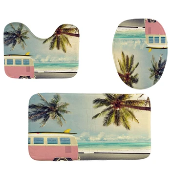 4Pcs Home Bathroom Decor Set Bathroom Seaside Trolley Pattern Toilet Seat Cover Bath Mat Set Waterproof Shower Curtain
4Pcs Home Bathroom Decor Set Bathroom Seaside Trolley Pattern Toilet Seat Cover Bath Mat Set Waterproof Shower Curtain