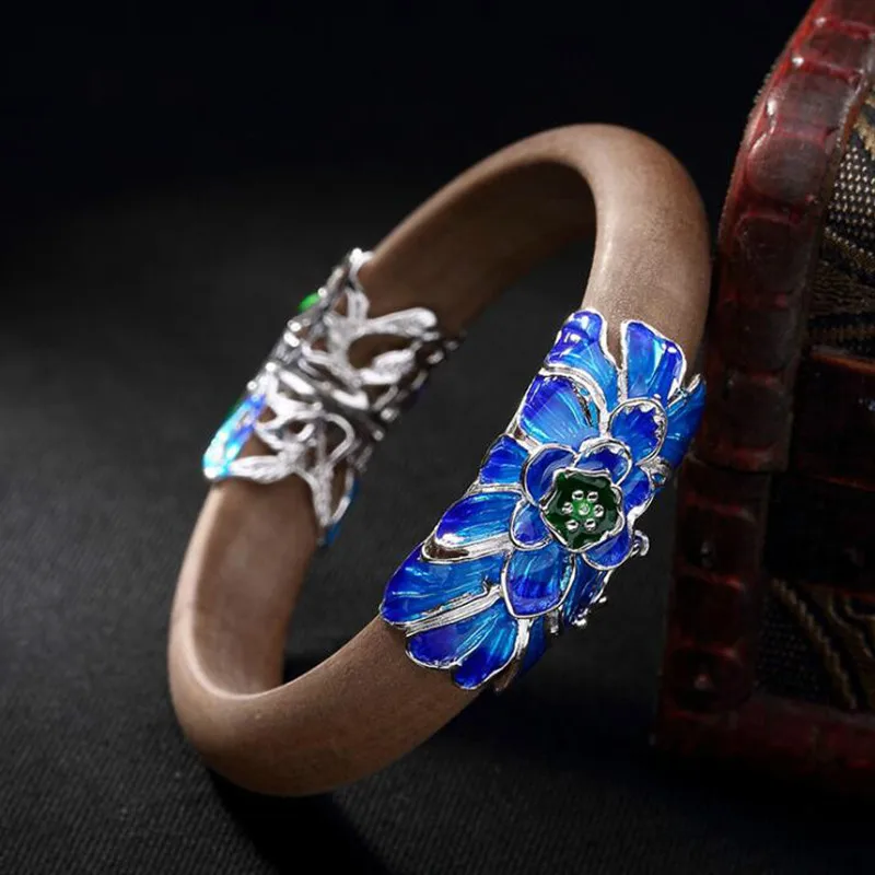 Real 925 Sterling Silver Bangles Women 12MM Thick Wide Sandalwood Bangle Luxury Vintage Cloisonne Enamel Floral Jewelry
Real 925 Sterling Silver Bangles Women 12MM Thick Wide Sandalwood Bangle Luxury Vintage Cloisonne Enamel Floral Jewelry