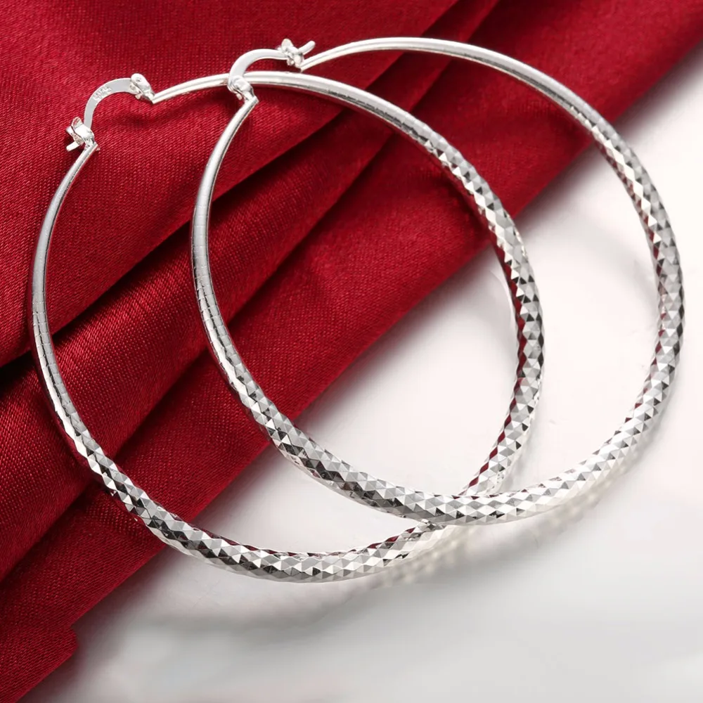 Diameter 71mm Round Creole Big Hoop earrings 925 stamped silver plated de Prata brinco Fashion New Jewelry Accessories
Diameter 71mm Round Creole Big Hoop earrings 925 stamped silver plated de Prata brinco Fashion New Jewelry Accessories