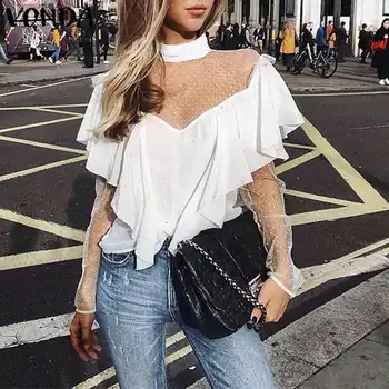 VONDA 2020 Autumn Dot Print Shirts Women Sexy Hollow Out Blouse Women Long Sleeve Casual Patchwork Blusas Plus Size Casual Tunic
VONDA 2020 Autumn Dot Print Shirts Women Sexy Hollow Out Blouse Women Long Sleeve Casual Patchwork Blusas Plus Size Casual Tunic