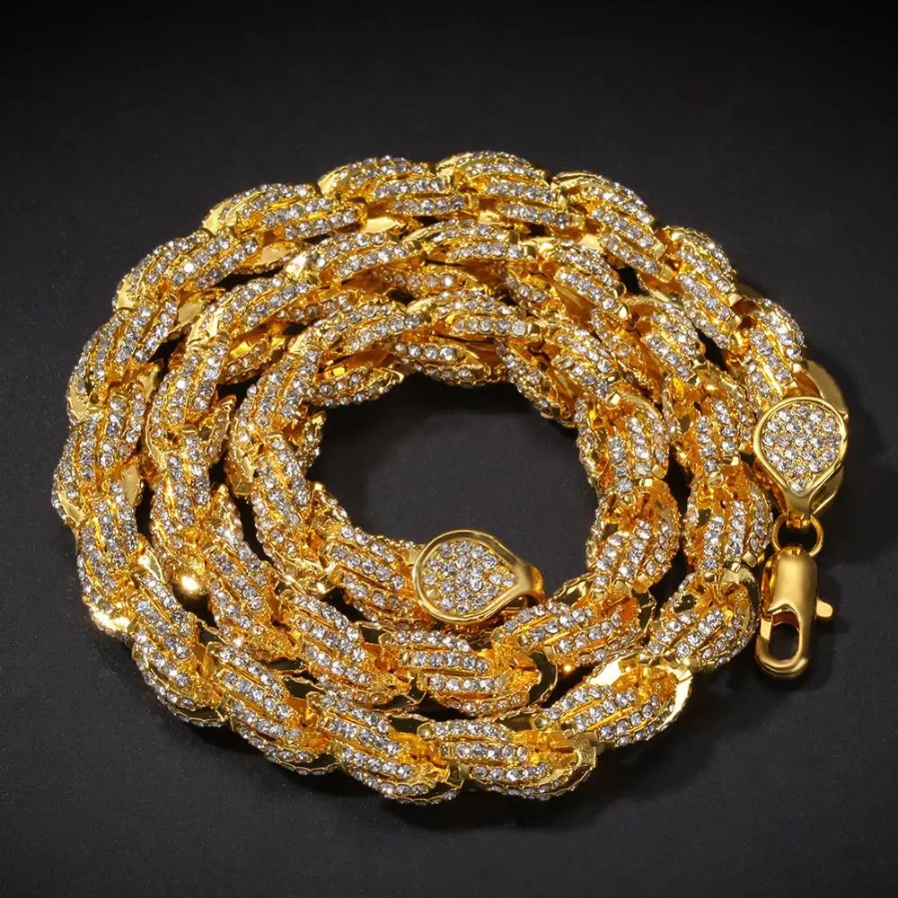 2019 Men Hip hop Iced Out Bling chain Necklace pave setting Cubic Zirconia 9mm width Twist chains necklaces Hiphop jewelry gifts
2019 Men Hip hop Iced Out Bling chain Necklace pave setting Cubic Zirconia 9mm width Twist chains necklaces Hiphop jewelry gifts
