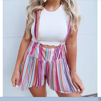 New Simple Bib Pants Womens Fashion Striped Cotton Blend Bib Pants Suspender Trousers High Waist Summer Casual Loose Bib Pants
New Simple Bib Pants Womens Fashion Striped Cotton Blend Bib Pants Suspender Trousers High Waist Summer Casual Loose Bib Pants