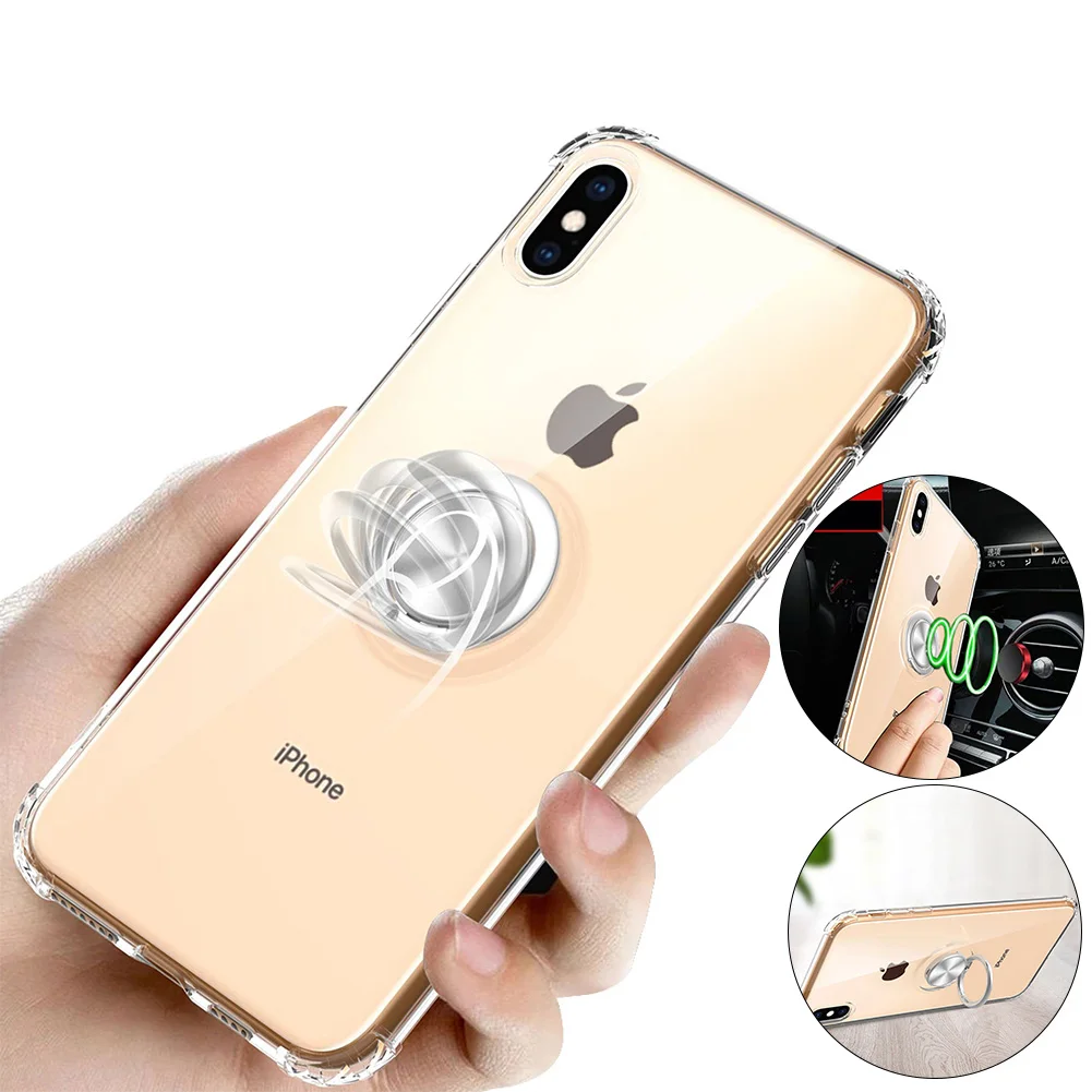 Magnetic Ring Holder Car Phone Case for iPhone X XS XR XS MAX Transparent TPU Back Cover for iPhone 7 8 Plus Protection Shell
Magnetic Ring Holder Car Phone Case for iPhone X XS XR XS MAX Transparent TPU Back Cover for iPhone 7 8 Plus Protection Shell