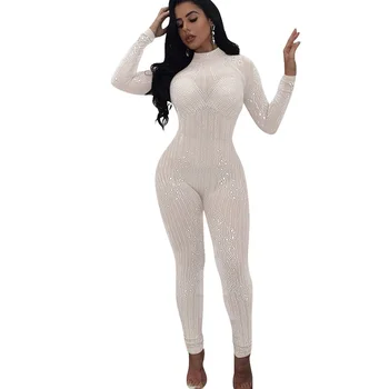 2019 Summer Women Sexy Mesh Jumpsuit See-through Sequin Diamonds Rompers Long Sleeve Skinny Sparkly Bodysuit Club Party Playsuit
2019 Summer Women Sexy Mesh Jumpsuit See-through Sequin Diamonds Rompers Long Sleeve Skinny Sparkly Bodysuit Club Party Playsuit