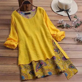 Plus Size Women's Tunic Vintage Blouse Patchwork Long Sleeve Irregular Floral Print Tunics Women 2020 Summer Ladies Blouses
Plus Size Women's Tunic Vintage Blouse Patchwork Long Sleeve Irregular Floral Print Tunics Women 2020 Summer Ladies Blouses