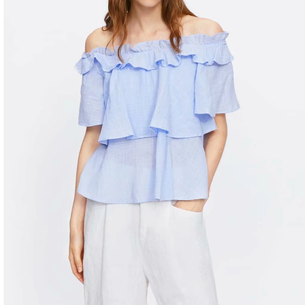 2019 za women summer off shoulder Top blouses female's cotton ruffles Shirts Womens Camisa Blusas Feminina Blouse
2019 za women summer off shoulder Top blouses female's cotton ruffles Shirts Womens Camisa Blusas Feminina Blouse