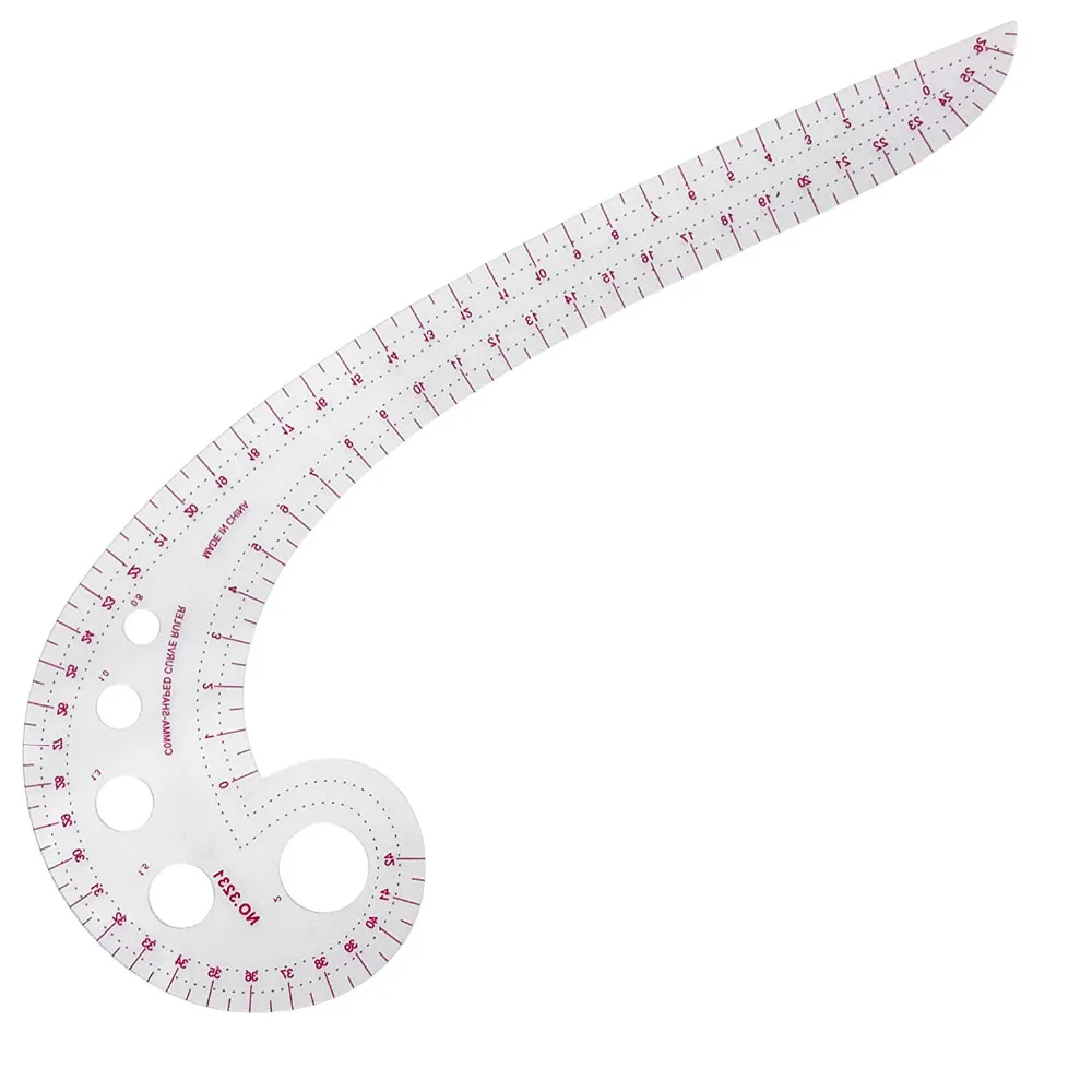 

XRHYY Designer Tailor Long Comma Shaped Plastic Curve Ruler Spline Measure For Sewing Dressmaking Pattern Drawing Template