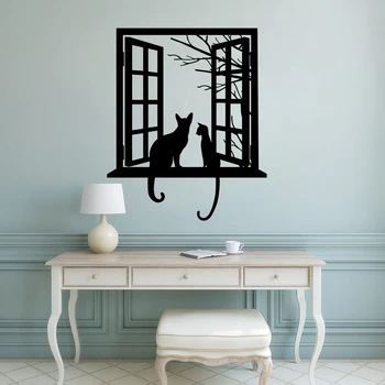 Vinyl Wall Decal Cats Animals Wall Stickers Cats Looking through Window Silhouette Wall Art Murals Removable Home Decor AY1800
Vinyl Wall Decal Cats Animals Wall Stickers Cats Looking through Window Silhouette Wall Art Murals Removable Home Decor AY1800