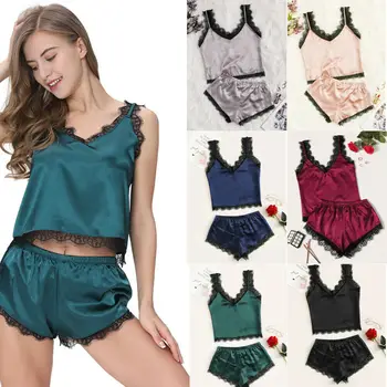 Hirigin Women Satin Lace Sleepwear Babydoll Lingerie Nightwear Shorts Pjs Pyjamas Sets
Hirigin Women Satin Lace Sleepwear Babydoll Lingerie Nightwear Shorts Pjs Pyjamas Sets
