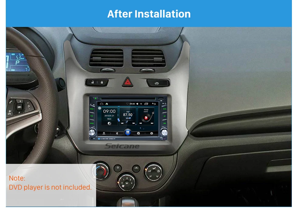 Seicane Double Din Car Stereo Radio Fascia Panel Install 370368 Dash Bezel Trim Mount Kit For 2016+ GM CHEVROLET COBALT OEM style No gap