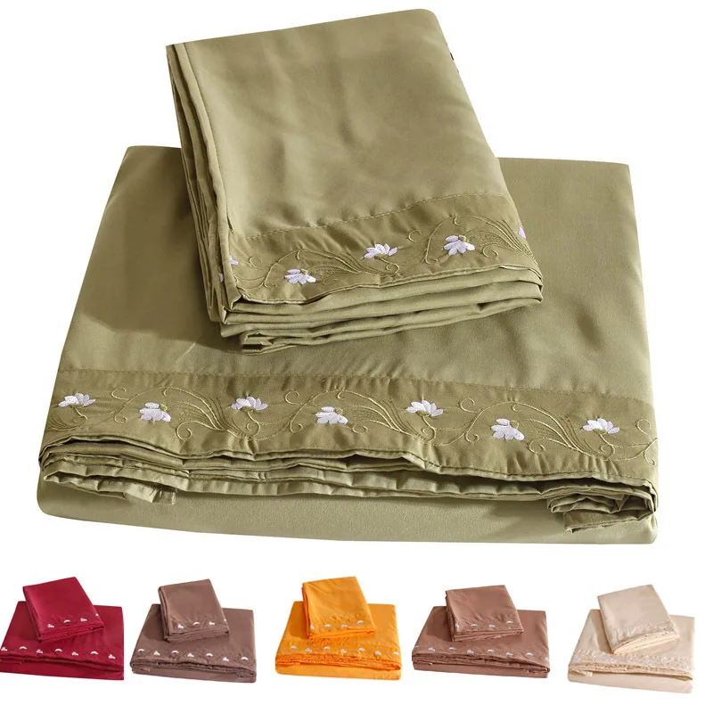 Home Textile Deep Pocket 4 Pcs Fitted Sheet Flat Sheet Pillowcase Bed Sheet Set Premier 1800 Solid With Embroidery Bedding Set
Home Textile Deep Pocket 4 Pcs Fitted Sheet Flat Sheet Pillowcase Bed Sheet Set Premier 1800 Solid With Embroidery Bedding Set