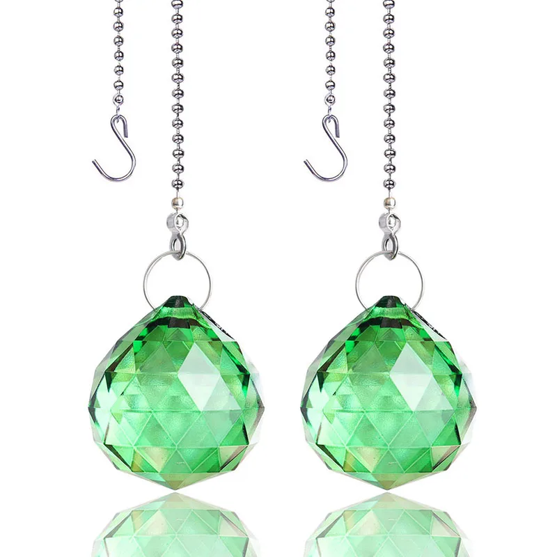 H&D Set of 2,30mm Chandelier Crystal Ball Prisms Ceiling Fan Chain Pulls Hanging Suncatcher For Window Ornament (Green)
H&D Set of 2,30mm Chandelier Crystal Ball Prisms Ceiling Fan Chain Pulls Hanging Suncatcher For Window Ornament (Green)
