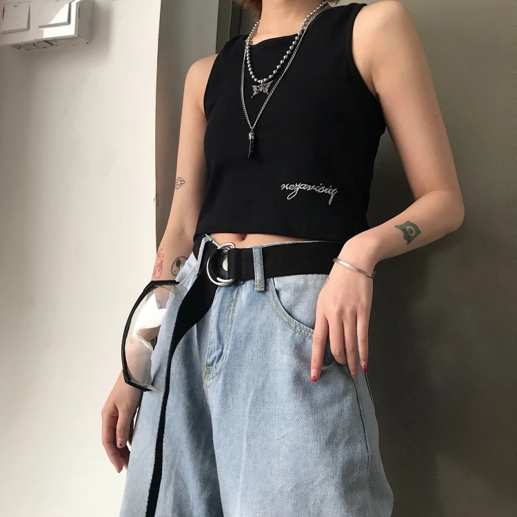Summer Fashion Tank Tops Women Letter Sleeveless Slim Short Vest 2019 New Harajuku Streetwear Grunge Style Female Tank Tops
Summer Fashion Tank Tops Women Letter Sleeveless Slim Short Vest 2019 New Harajuku Streetwear Grunge Style Female Tank Tops