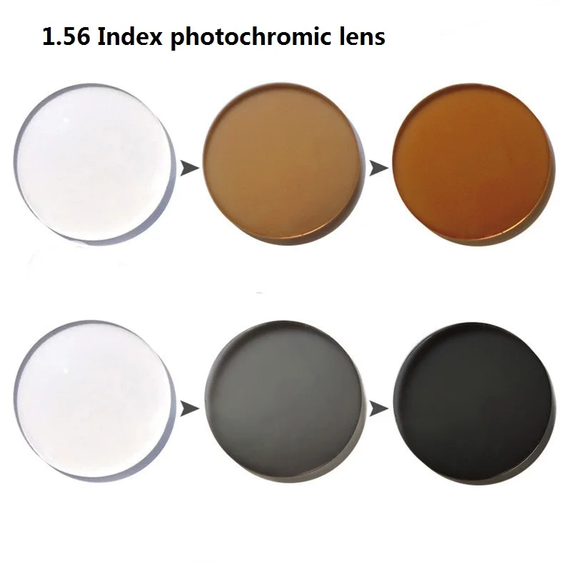 Vazrobe Customized Aspheric 1.56 Index Photochtomic Glasses Lens Coating UV Glare anti sun UV400 change to brown/ grey
Vazrobe Customized Aspheric 1.56 Index Photochtomic Glasses Lens Coating UV Glare anti sun UV400 change to brown/ grey