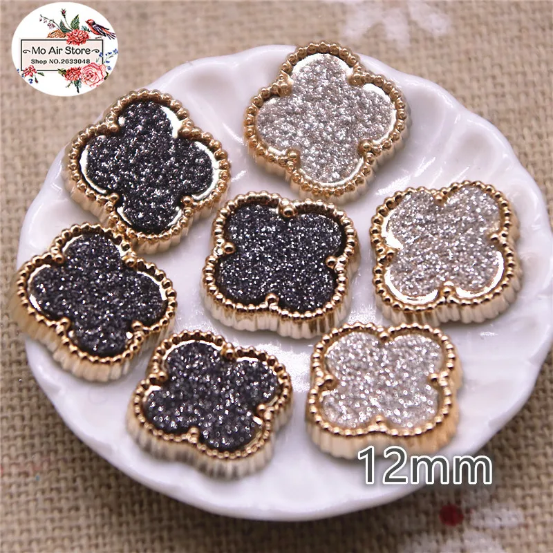50pcs 12mm shiny Four-leaf clover delicate white/black Buttons Home Garden Crafts Cabochon Scrapbooking DIY Accessories
50pcs 12mm shiny Four-leaf clover delicate white/black Buttons Home Garden Crafts Cabochon Scrapbooking DIY Accessories