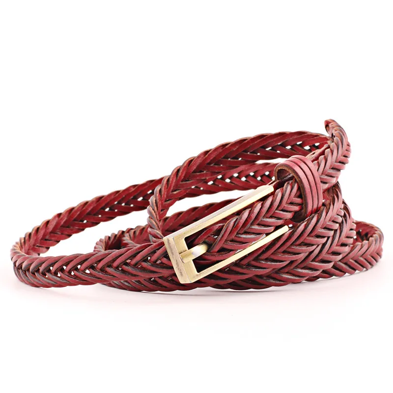Luxury Brand Designer Women's Belts Skinny Braided Leather Belts Daily Casual Metal Buckle Female Thin Waist Adjustable Belts
Luxury Brand Designer Women's Belts Skinny Braided Leather Belts Daily Casual Metal Buckle Female Thin Waist Adjustable Belts