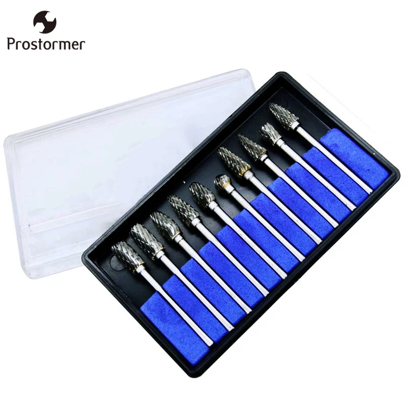 Prostormer 10PCS Shank Tungsten Carbide Milling Cutter Rotary Brocas Hss Steel Cone Drill Set Diamond Tools Accessories
Prostormer 10PCS Shank Tungsten Carbide Milling Cutter Rotary Brocas Hss Steel Cone Drill Set Diamond Tools Accessories