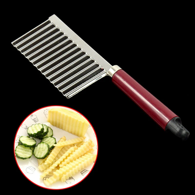 Potato Wavy Edged Slicer Cutter Stainless Steel Kitchen Gadget Vegetable Fruit Cutting Peeler Cooking Tools Knives Accessories
Potato Wavy Edged Slicer Cutter Stainless Steel Kitchen Gadget Vegetable Fruit Cutting Peeler Cooking Tools Knives Accessories