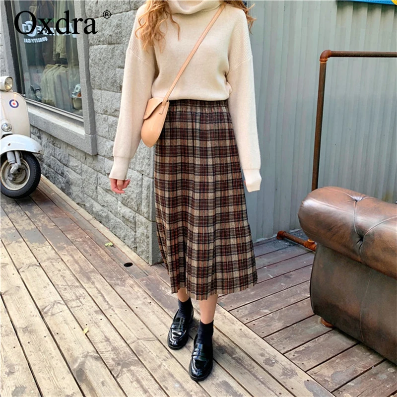 Oxdra Plaid Spring Autumn 2019 High Waist Thick A Line Women Classic Stylish Skirts For Ladies Loose Casual Clothing
Oxdra Plaid Spring Autumn 2019 High Waist Thick A Line Women Classic Stylish Skirts For Ladies Loose Casual Clothing