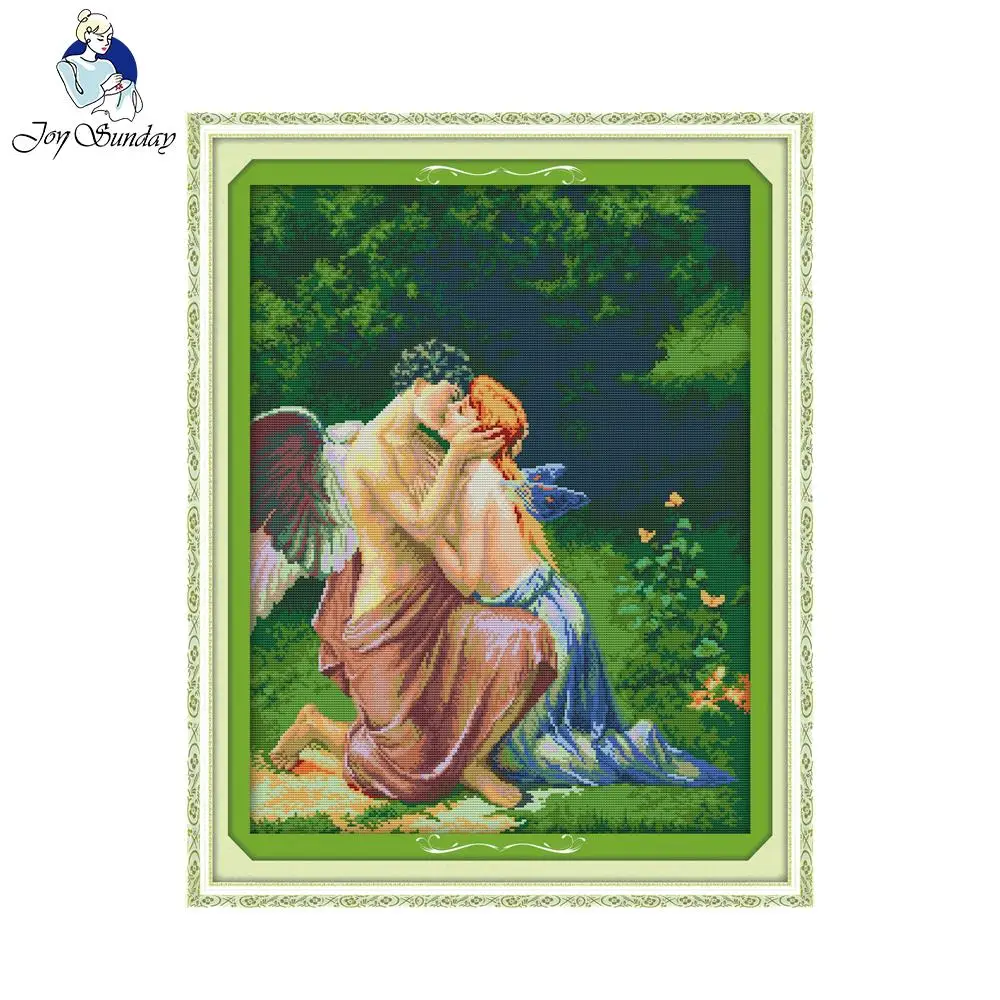 Joy sunday figure style A Kissing of Angels modern christmas counted cross stitch pattern kits embroidery painting 
Joy sunday figure style A Kissing of Angels modern christmas counted cross stitch pattern kits embroidery painting