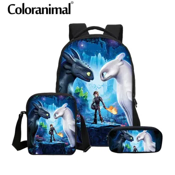 Coloranimal 3pcs Set School Bag How to Train Your Dragon Teenager Girl Boy School Bags Children Book Bag Large Men Backpack Kids
Coloranimal 3pcs Set School Bag How to Train Your Dragon Teenager Girl Boy School Bags Children Book Bag Large Men Backpack Kids