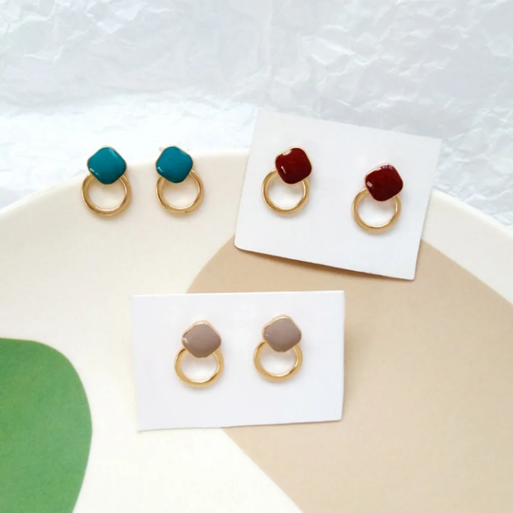 Gold Color Hollow Round Earing Blue Red Enamel Square Stud Earrings For Women Cute Small Earings Female Jewelry Accessories
Gold Color Hollow Round Earing Blue Red Enamel Square Stud Earrings For Women Cute Small Earings Female Jewelry Accessories