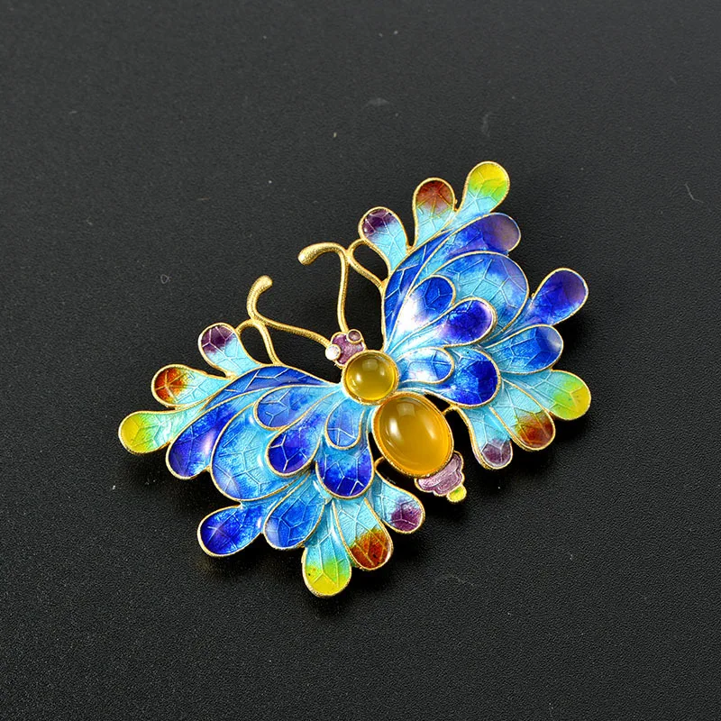Cloisonne filigree enamel 925 silver Butterfly Brooch retro ethnic female factory direct supply
Cloisonne filigree enamel 925 silver Butterfly Brooch retro ethnic female factory direct supply