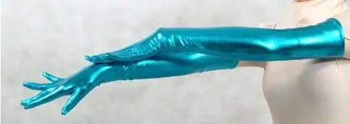 Женские блестящие сексуальные перчатки цвета металлик унисекс костюмы зентай