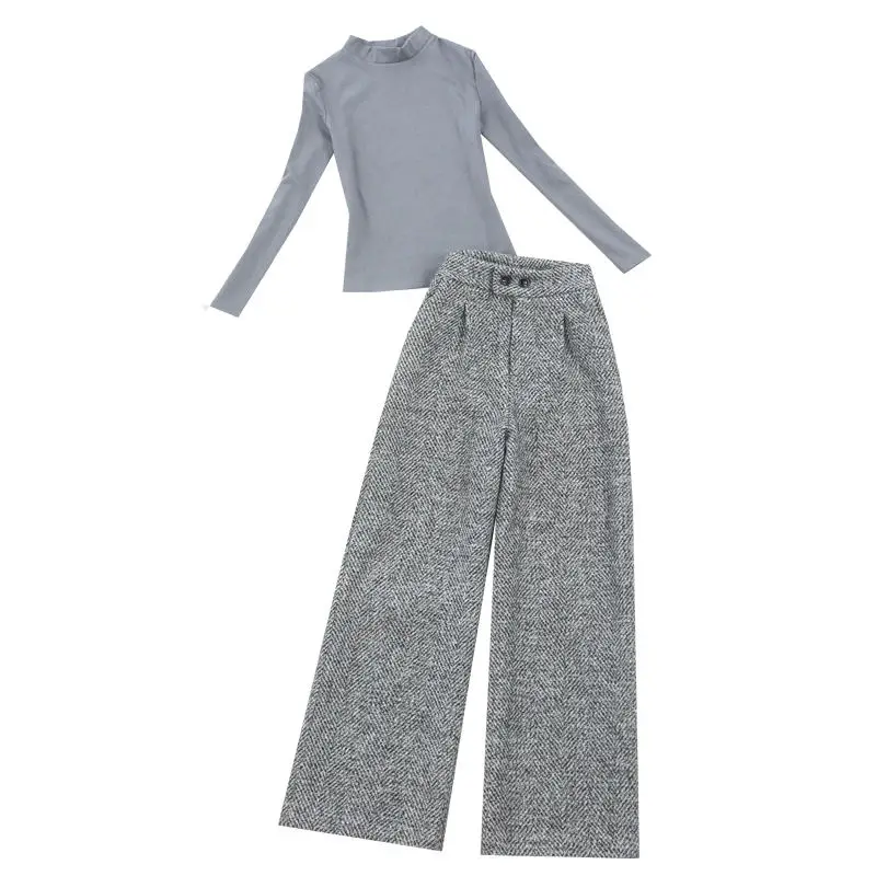 Fashion wool suit female Winter/spring New LargeSize Herringbone woolen warm high waist wide-leg pants two-piece suit women
Fashion wool suit female Winter/spring New LargeSize Herringbone woolen warm high waist wide-leg pants two-piece suit women