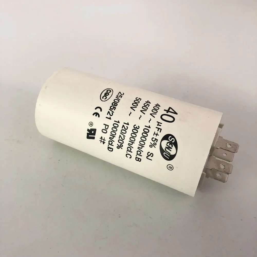 1pcs CBB60 AC 450V 40uF 5% 50/60Hz Washing Machine Motor Running Capacitor 8mm Thread 46x95mm
1pcs CBB60 AC 450V 40uF 5% 50/60Hz Washing Machine Motor Running Capacitor 8mm Thread 46x95mm