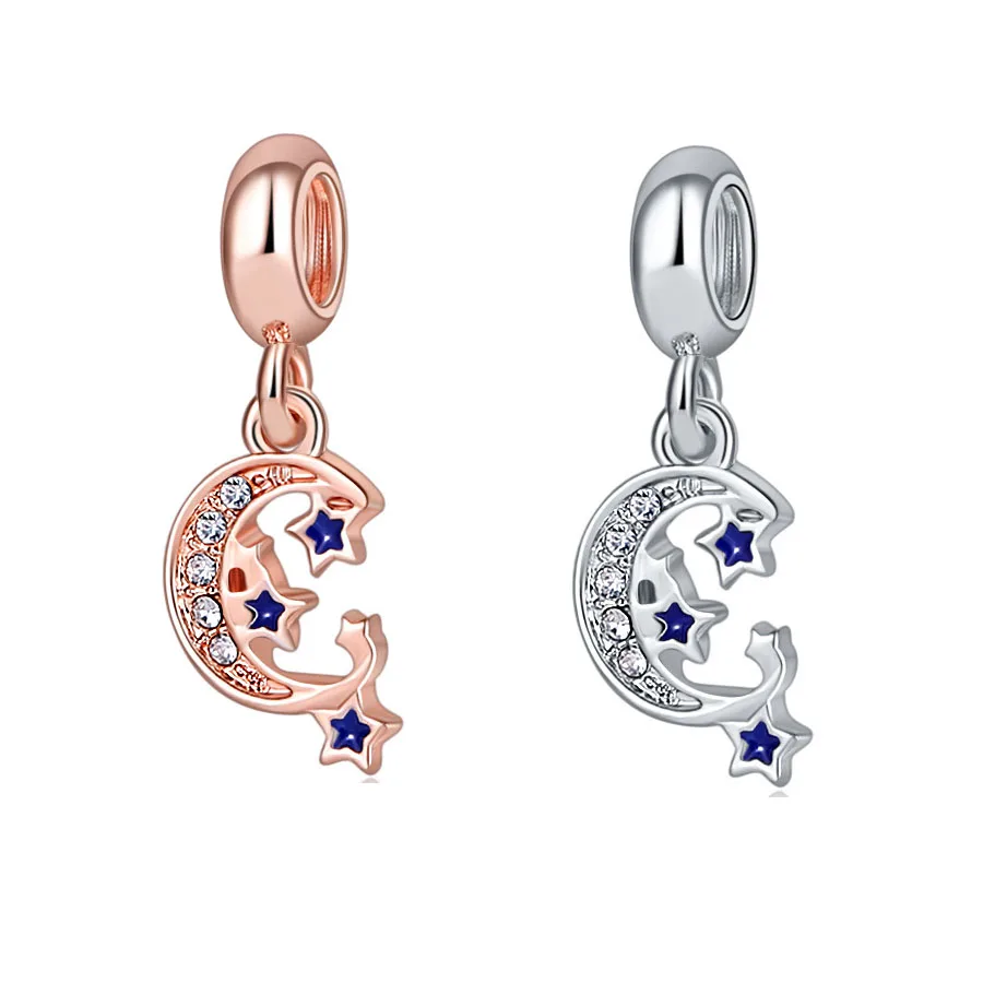 2018 new free shipping 1pc rose gold blue night sky moon star diy bead Fits European pandora Charm Bracelets A1248
2018 new free shipping 1pc rose gold blue night sky moon star diy bead Fits European pandora Charm Bracelets A1248