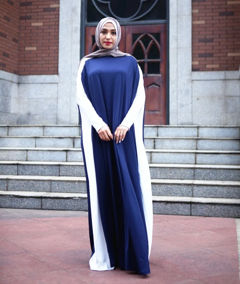 Muslim adult hit color printed abaya Arab Fashion Turkey Middle East muslim bat sleeve Dress Musical Robe Ramadan | Тематическая