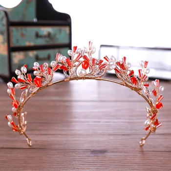 Women Chinese Style Red Color Hair Jewelry Bridal Wedding Simulation Pearl Rhinestone Tiaras Girls Pageant Party Headbands 
Women Chinese Style Red Color Hair Jewelry Bridal Wedding Simulation Pearl Rhinestone Tiaras Girls Pageant Party Headbands