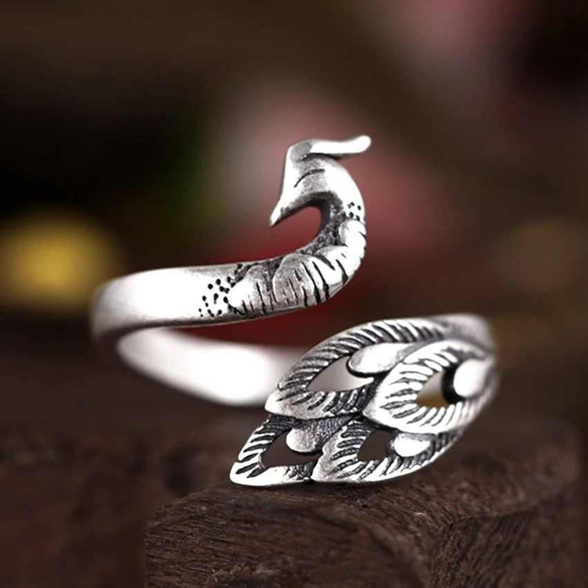 QIMING Pure Thai Silver Antique Peacock Rings 3D Animal Indian Style Vintage Jewelry Rings for Women Wedding Rings Adjustable
QIMING Pure Thai Silver Antique Peacock Rings 3D Animal Indian Style Vintage Jewelry Rings for Women Wedding Rings Adjustable