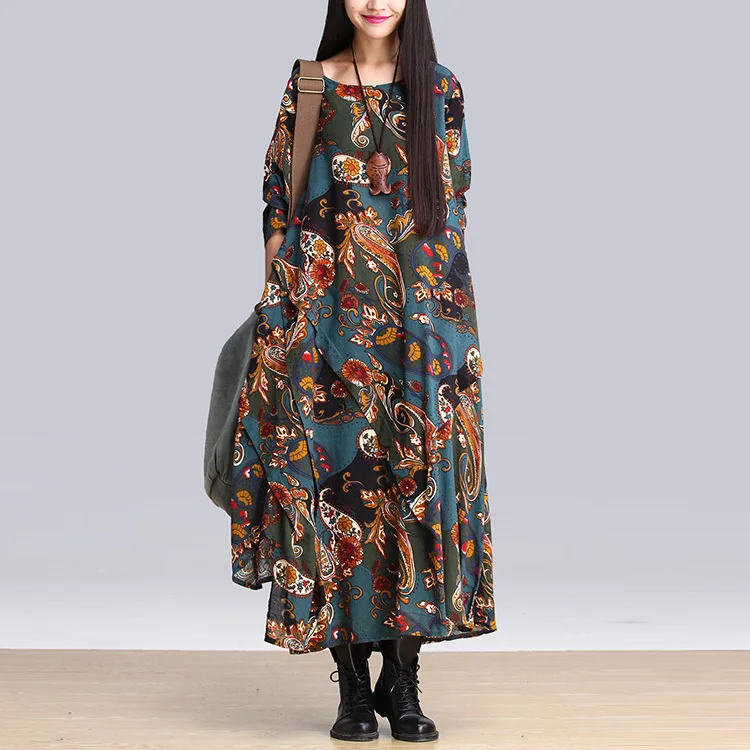 New Arrival 2020 Brand Ethnic Style Print Casual Maxi Spring Summer Long Dress Patchwork Elegant Dress Plus Size Clothing
New Arrival 2020 Brand Ethnic Style Print Casual Maxi Spring Summer Long Dress Patchwork Elegant Dress Plus Size Clothing