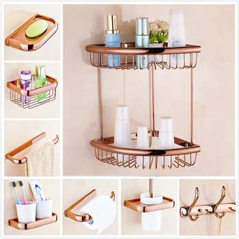 Wall Mount Free Shipping Rose Golden Bathroom Storage Basket Bath Towel Bar Toilet Paper Holder Towel Hooks Soap Dish
Wall Mount Free Shipping Rose Golden Bathroom Storage Basket Bath Towel Bar Toilet Paper Holder Towel Hooks Soap Dish