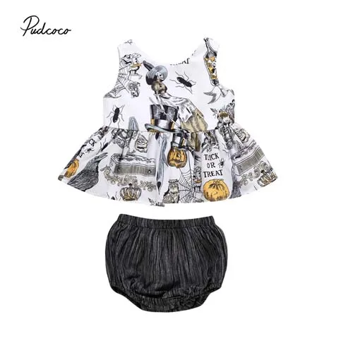 Pudcoco 2018 Newborn Baby Girls Halloween Clothes Set Skull Print Sleeveless Dress Tops+PP Shorts 2PCS Outfit Costume 0-24M
Pudcoco 2018 Newborn Baby Girls Halloween Clothes Set Skull Print Sleeveless Dress Tops+PP Shorts 2PCS Outfit Costume 0-24M