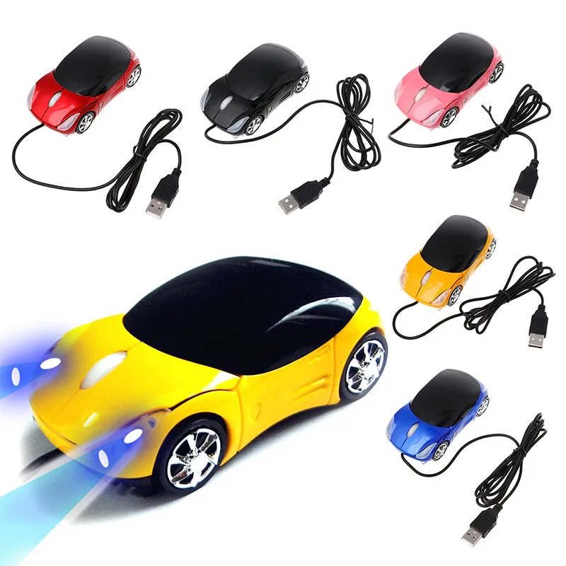 

Durable Wired Mouse 1000DPI Mini Car Shape Mice USB 3D Optical Innovative Gaming Mouse 2 Headlights For PC Laptop Computer