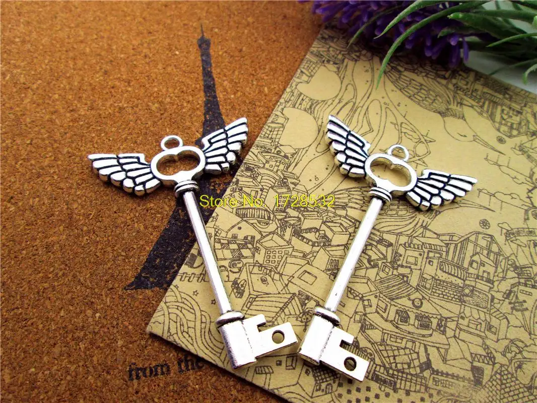 5pcs--Key Charm,Antique Tibetan Silver wings key Pendants Charms Jewelry Making,59x41mm
5pcs--Key Charm,Antique Tibetan Silver wings key Pendants Charms Jewelry Making,59x41mm