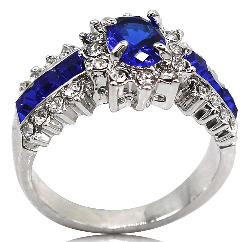 Size 5-11 White Gold Rhodium Plated Blue Crystal Wedding Engagement Cluster Cocktail Ring Birthday Christmas Wife Gift
Size 5-11 White Gold Rhodium Plated Blue Crystal Wedding Engagement Cluster Cocktail Ring Birthday Christmas Wife Gift